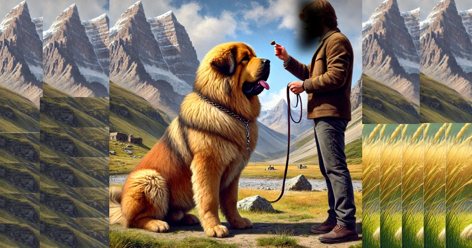 Training Tibetan Mastiffs dog 
