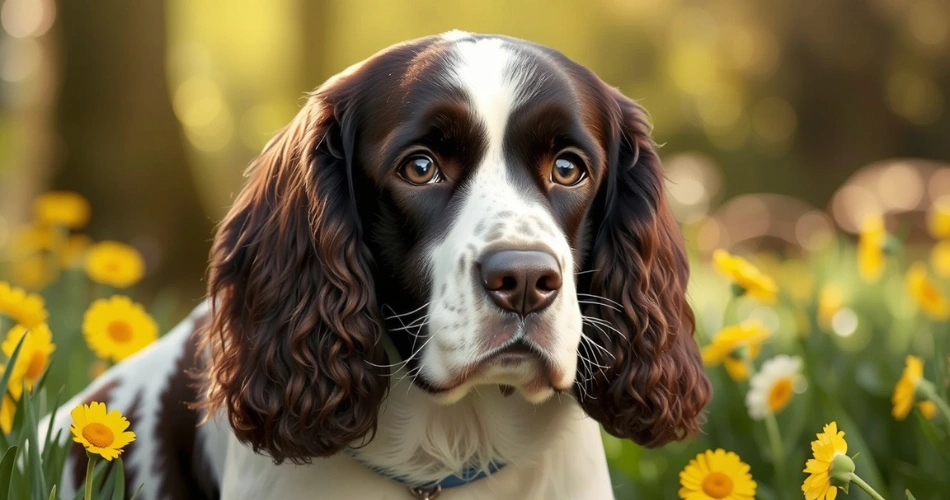 The English Springer Spaniel gets its name because it can "spring" animals out of hiding. 