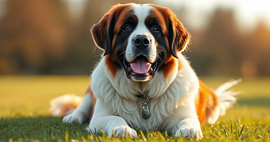 Saint Bernard barking