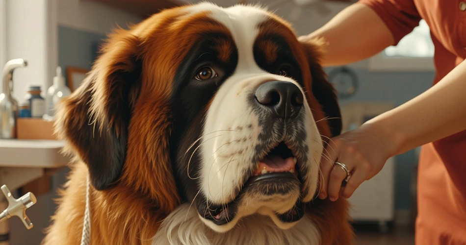 Saint Bernard grooming