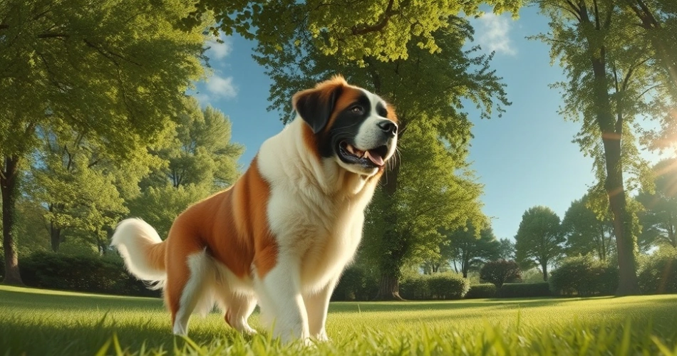  Saint Bernard barking 